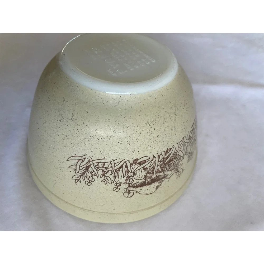 Pyrex Forest Fancies Mushroom Mixing Bowl Set‎ 401 403 Vintage Tan Speckled 2pc